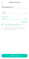 The account creation screen after user has accepted the terms of use and privacy policy documents. Note that the "Create Account" button is now able to be selected.